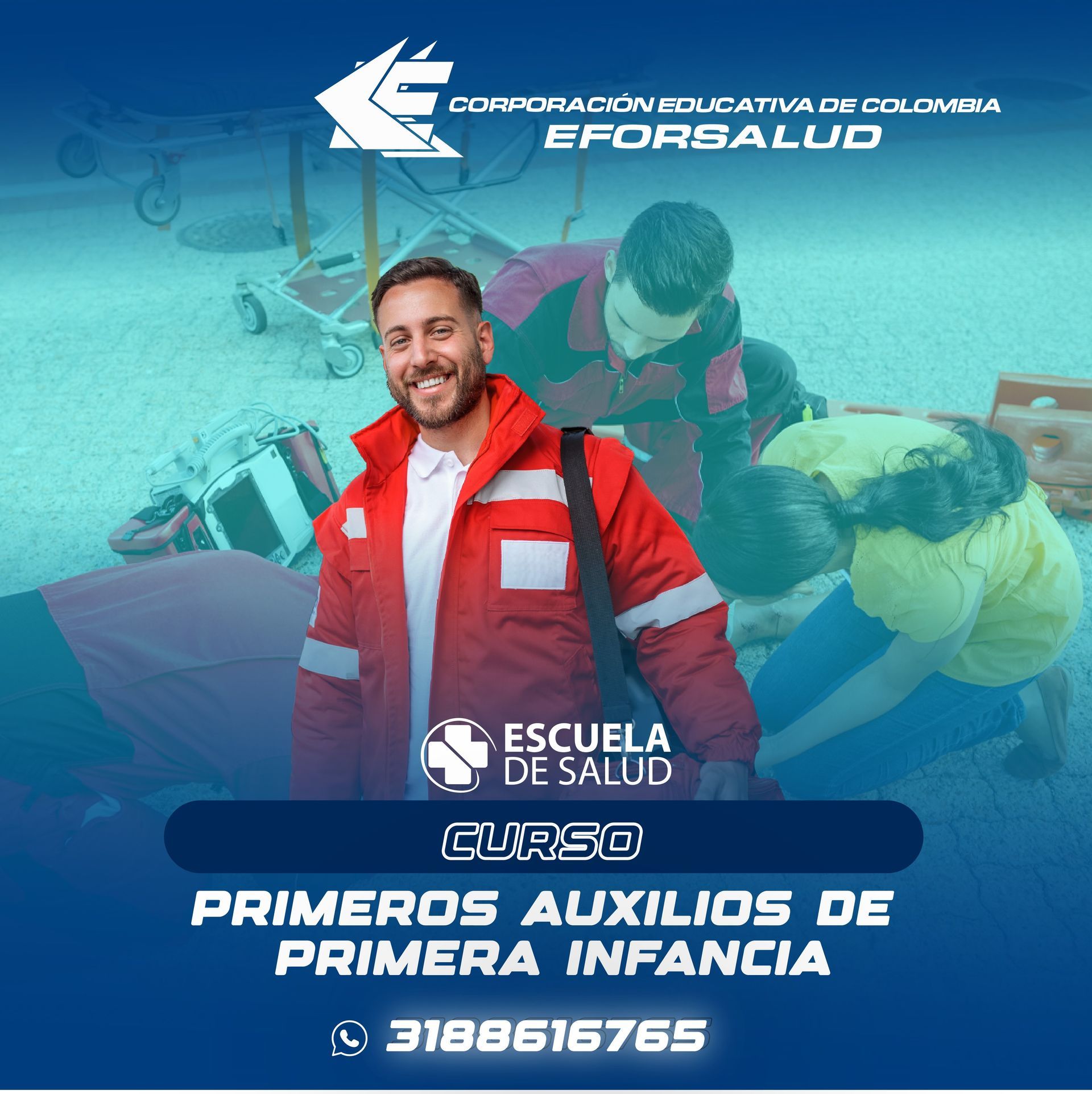 Un hombre con una chaqueta roja está parado frente a un grupo de personas.