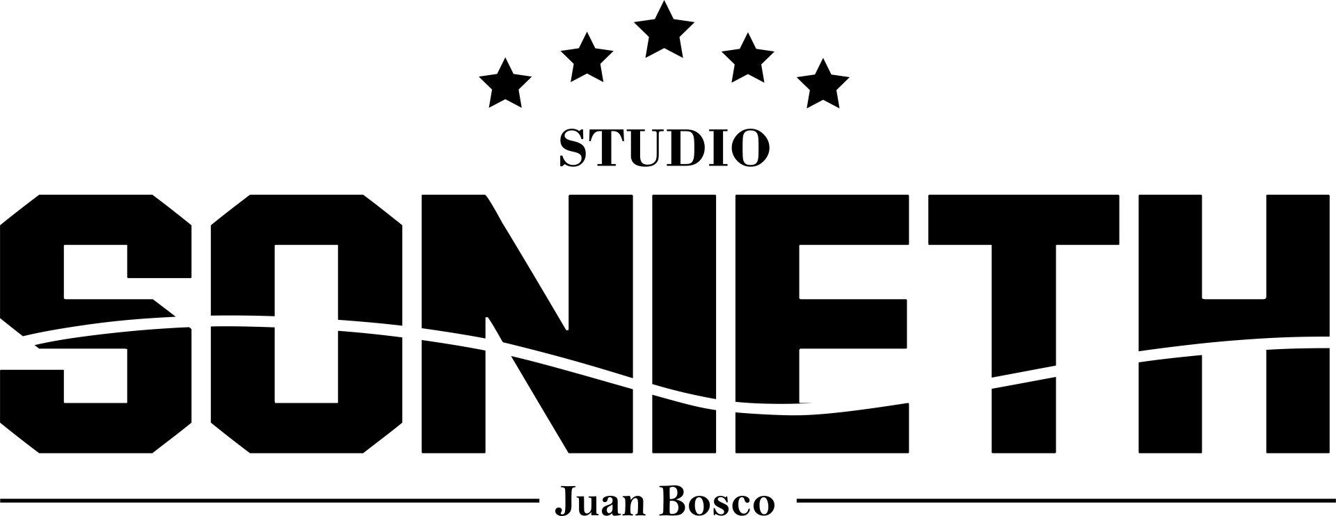 Un logotipo en blanco y negro para Studio Sonieth.
