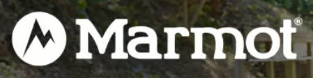 Marmot logo with a mountain symbol inside a circle, and the brand name in white.