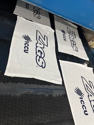 White towels with black 