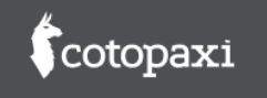 Cotopaxi logo featuring a white llama head and the brand name in white text on a dark gray rectangle.