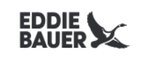 Eddie Bauer logo featuring the brand name in bold letters and a stylized flying goose in black.