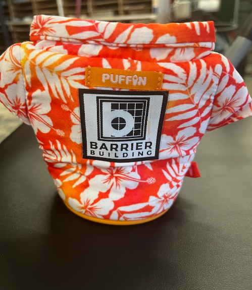 Orange floral dog shirt with 