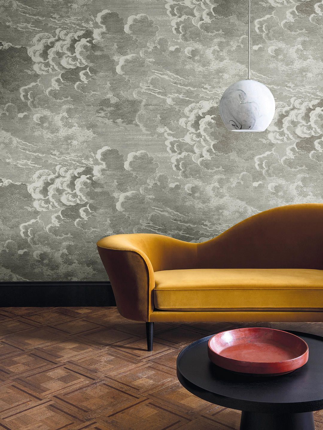 Green leaf wallpaper in a living room near Lockport, New York (NY)