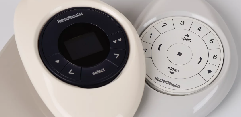 Hunter Douglas PowerView® Gen 3 Gateway on a Table Next to a Smart Phone near Lockport, NY