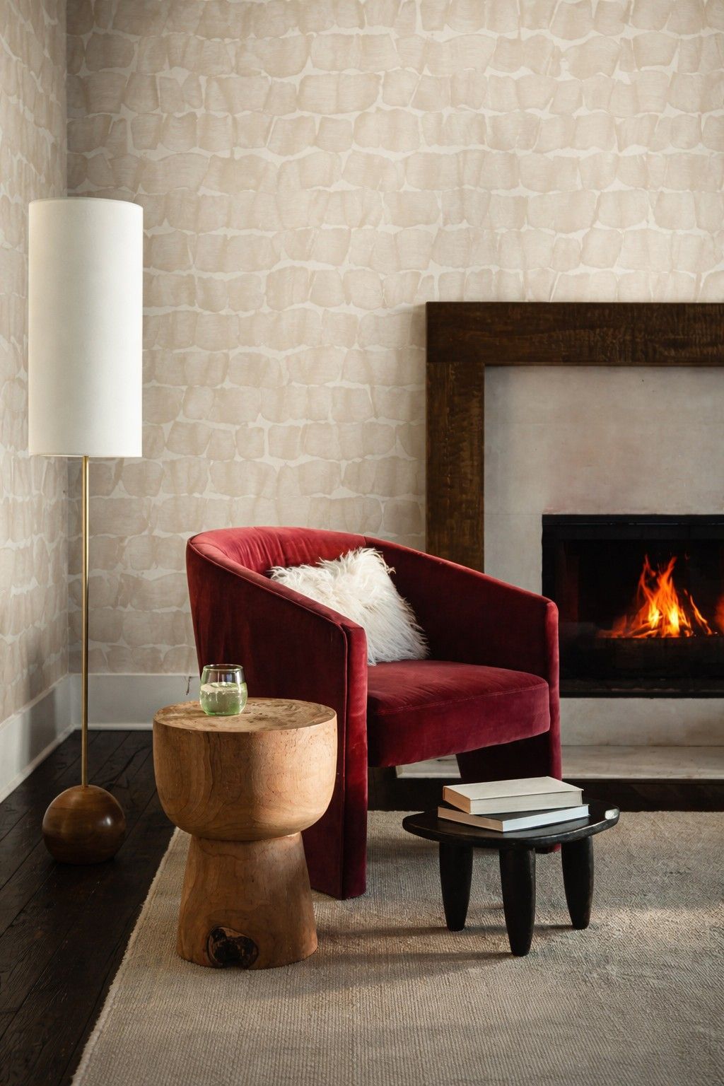 Blue watercolor wallpaper in an office near Lockport, New York (NY)