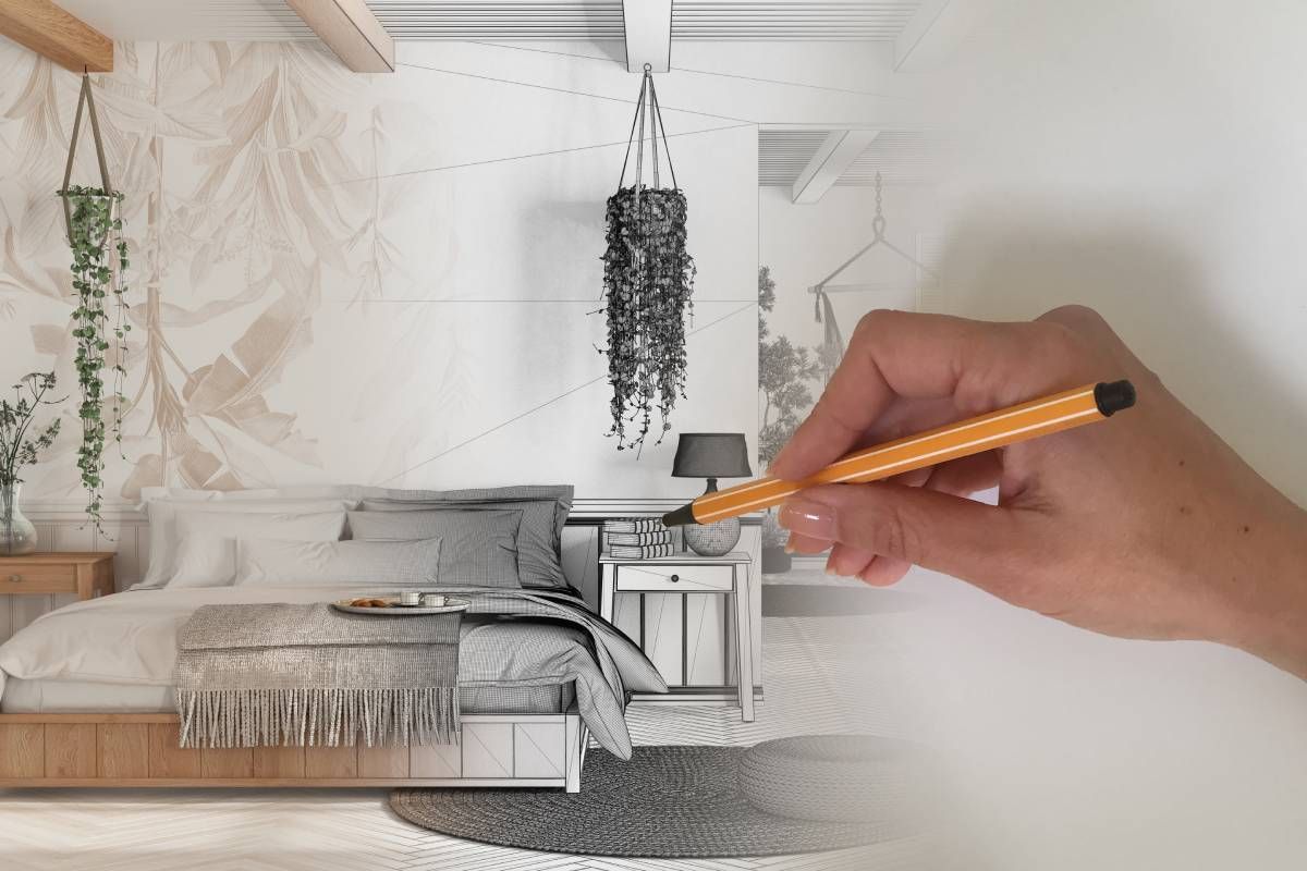 Custom bedroom wallpaper design near Lockport, New York (NY)