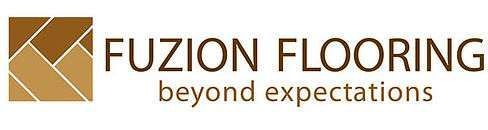 Logo for Fuzion Flooring, featuring a square pattern and text 