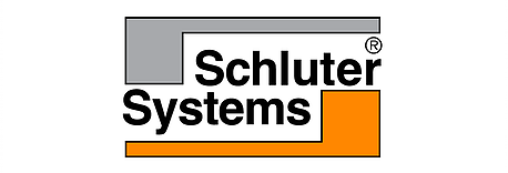 Schluter Systems logo with gray and orange shapes, and the word “Schluter Systems.”