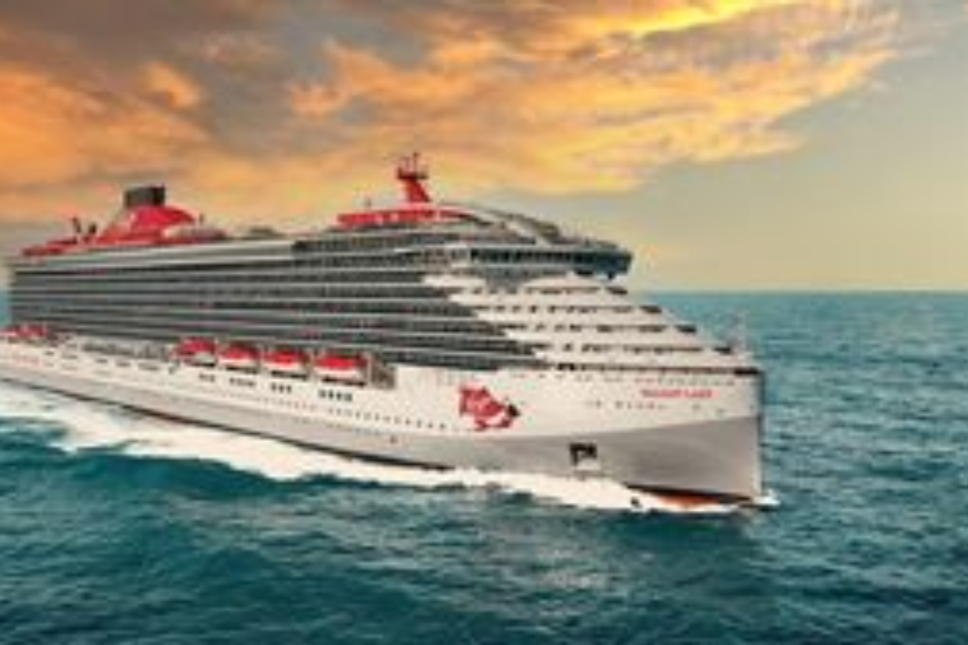 A large cruise ship is floating on top of a large body of water.