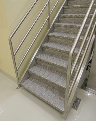 Metal Casings — Metal stair railing right side view in South San Francisco. CA