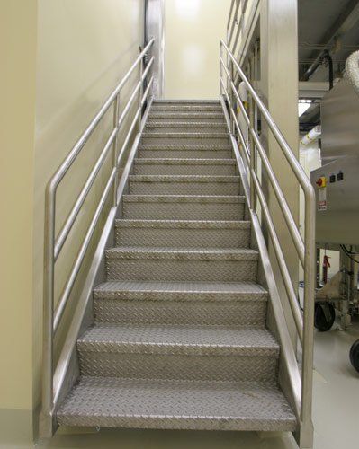 Metal Casings — Metal stair railing front view in South San Francisco. CA