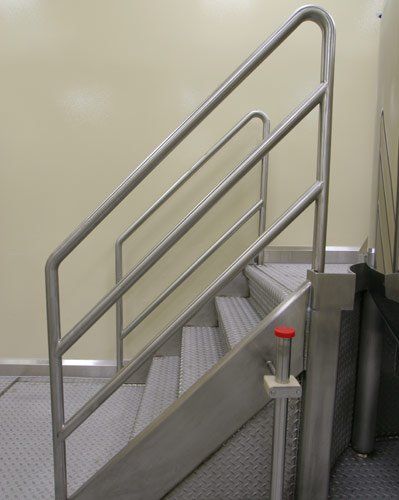 Metal Fabrication South San Francisco — Yellow stair railings side view in South San Francisco. CA