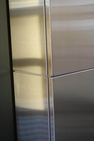 Metal Fabrication San Francisco — the Metal wall of an elevator in South San Francisco, CA