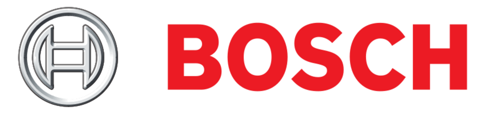 Il logo Bosch è rosso e argento su sfondo bianco.