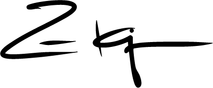 A black, stylized handwritten signature featuring a large