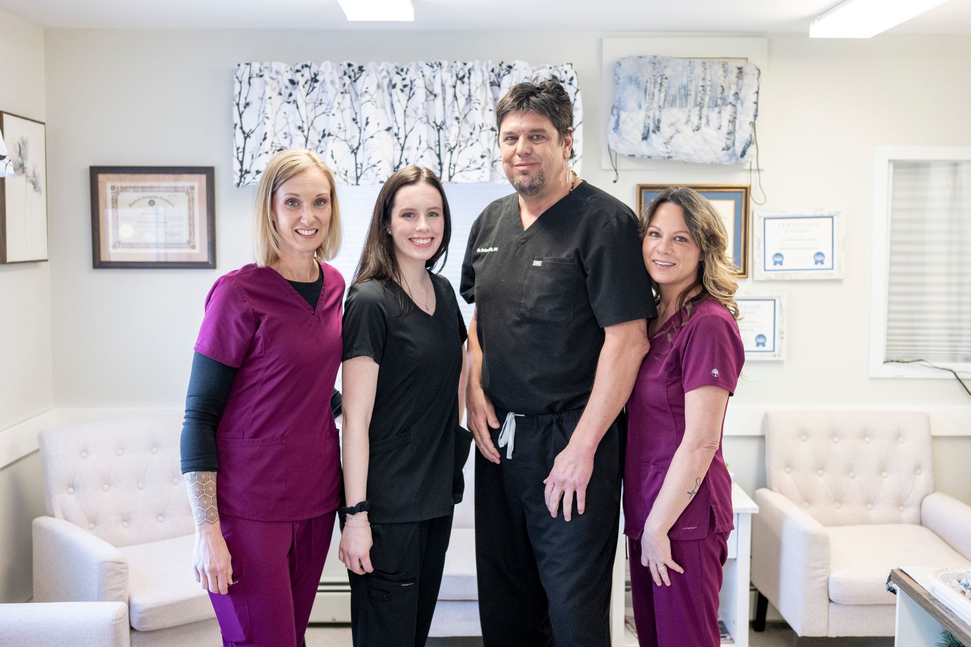 The logo for dr. gillis 's wellness center says `` we care ''.