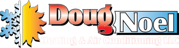 A logo for doug noel cleaning and air conditioning