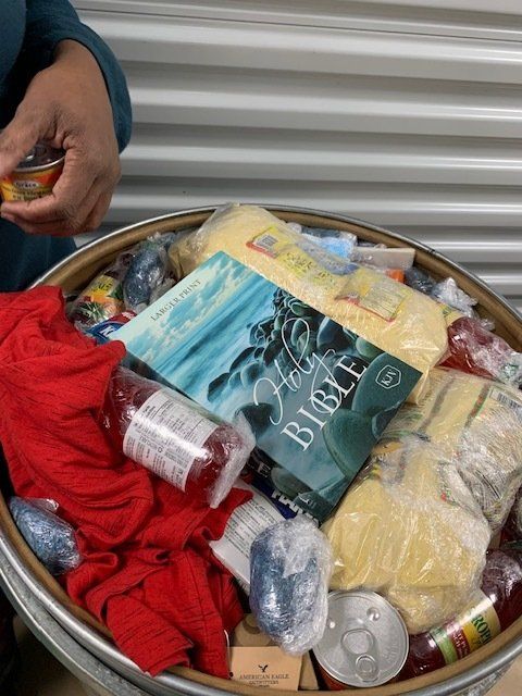 Storage Facility Housing Food and Clothing Donations and Shipments Being Prepared to Ship Overseas