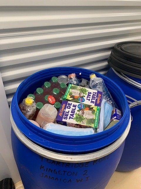 Storage Facility Housing Food and Clothing Donations and Shipments Being Prepared to Ship Overseas