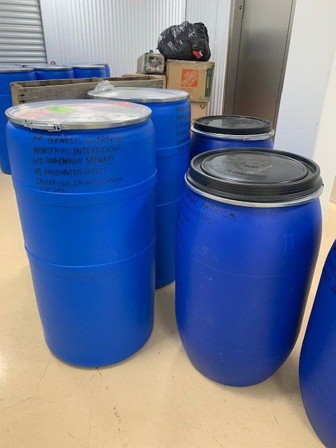 Storage Facility Housing Food and Clothing Donations and Shipments Being Prepared to Ship Overseas