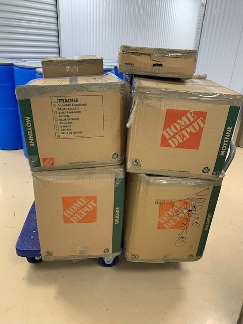 Storage Facility Housing Food and Clothing Donations and Shipments Being Prepared to Ship Overseas