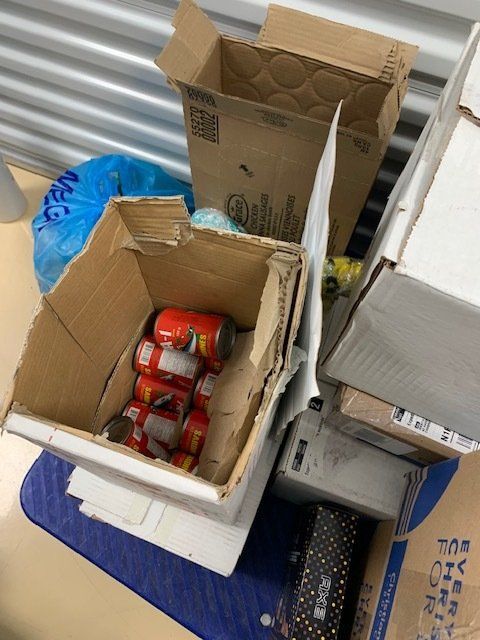 Storage Facility Housing Food and Clothing Donations and Shipments Being Prepared to Ship Overseas