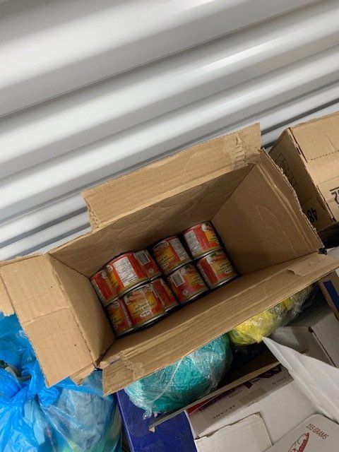 Storage Facility Housing Food and Clothing Donations and Shipments Being Prepared to Ship Overseas