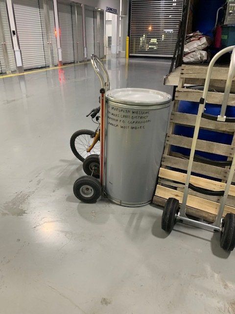 Storage Facility Housing Food and Clothing Donations and Shipments Being Prepared to Ship Overseas