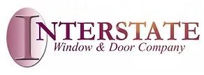 The logo for interstate window and door company is pink and purple.