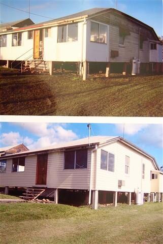 Two Pictures Of A House Before And After Being Remodeled — All Style Home Improvements in Hay Point, QLD