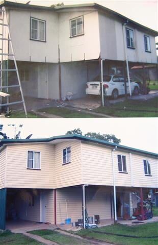 Two Pictures Of A House Before And After Being Painted — All Style Home Improvements in Hay Point, QLD