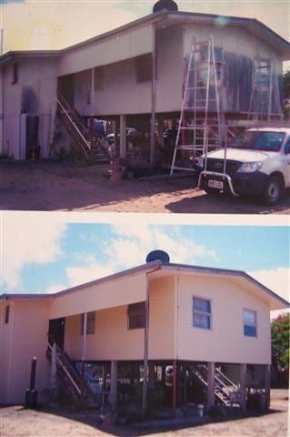 A Before And After Picture Of A House Being Painted — All Style Home Improvements in Hay Point, QLD