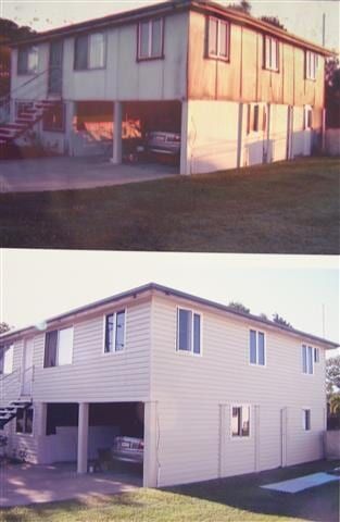 A Before And After Picture Of A House With A Garage — All Style Home Improvements in Hay Point, QLD