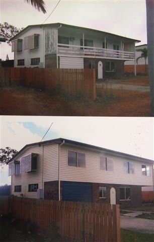 A Before And After Photo Of A House With A Wooden Fence — All Style Home Improvements in Hay Point, QLD