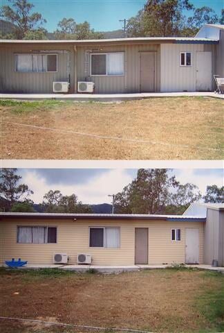 A Before And After Picture Of A House With Air Conditioners — All Style Home Improvements in Hay Point, QLD
