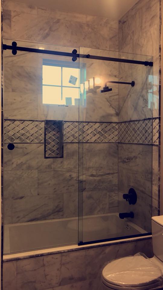 Newly Installed Custom Shower Glass Enclosure — Aurora, CO — TNT Glass LLC