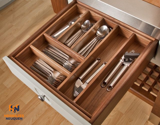 Cubiertero Extensible de Madera Bambú Bronzen