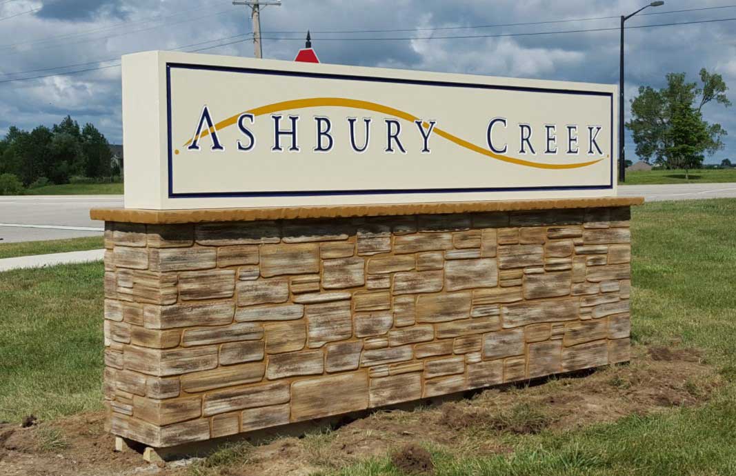 Ashbury creek monument sign — Kenosha, WI — Creative Designs Custom Sign