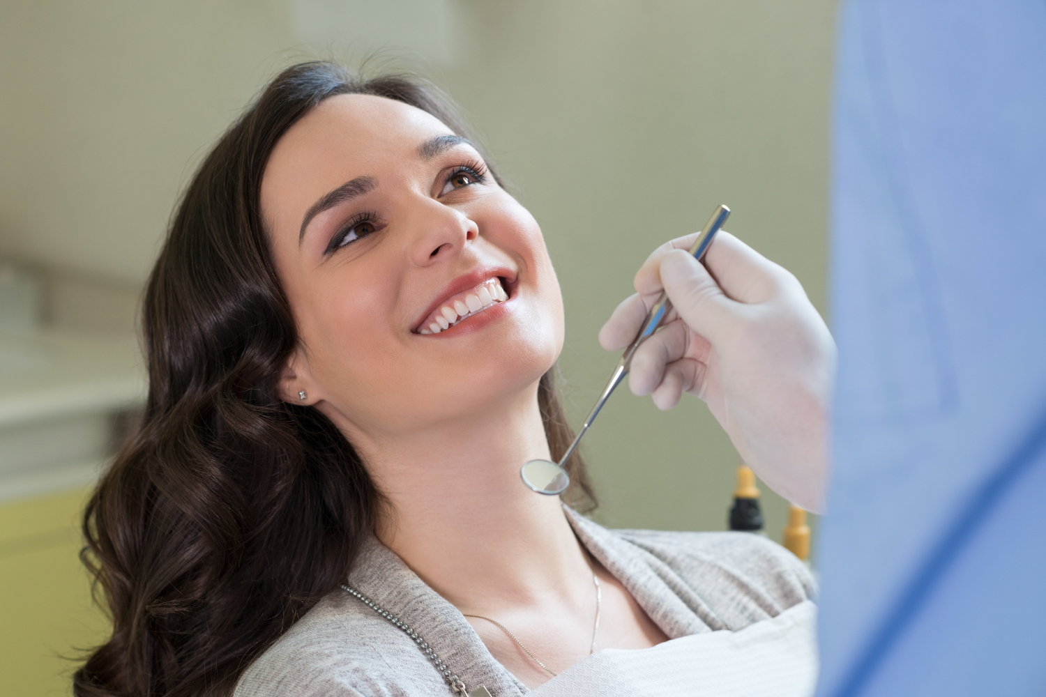 women smiling in the dental treatment room 