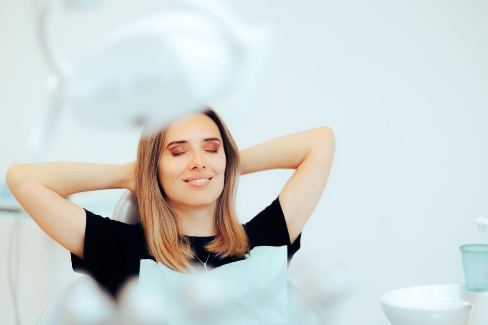 women smiling in the dental treatment room 