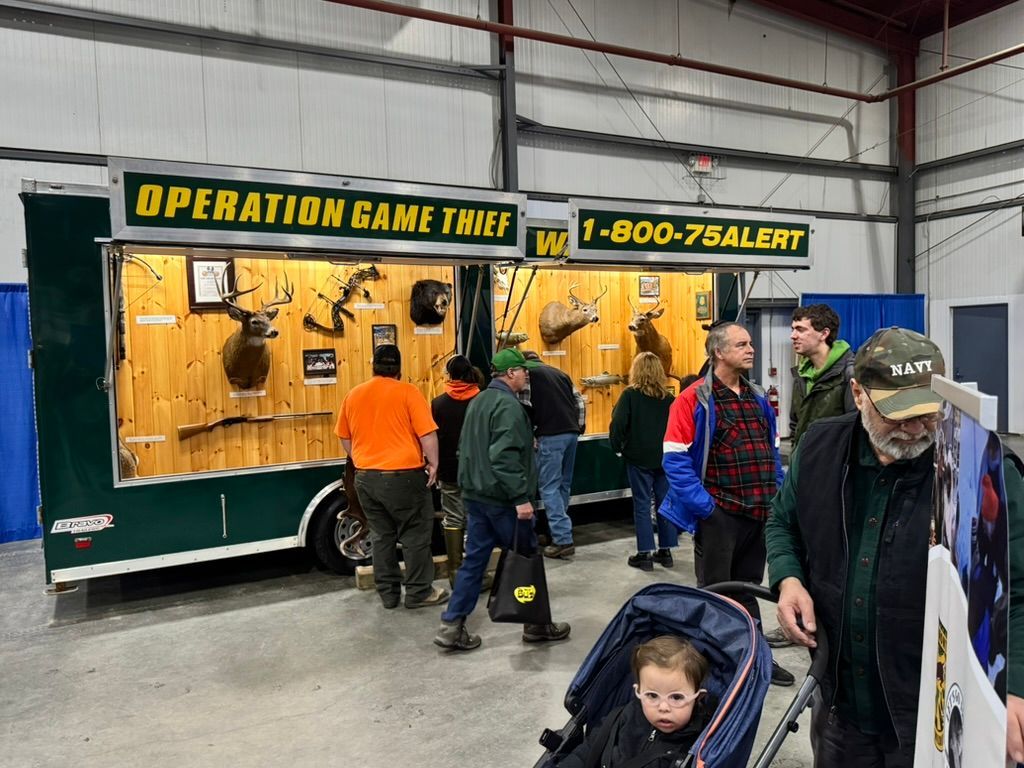 People viewing exhibits at an 