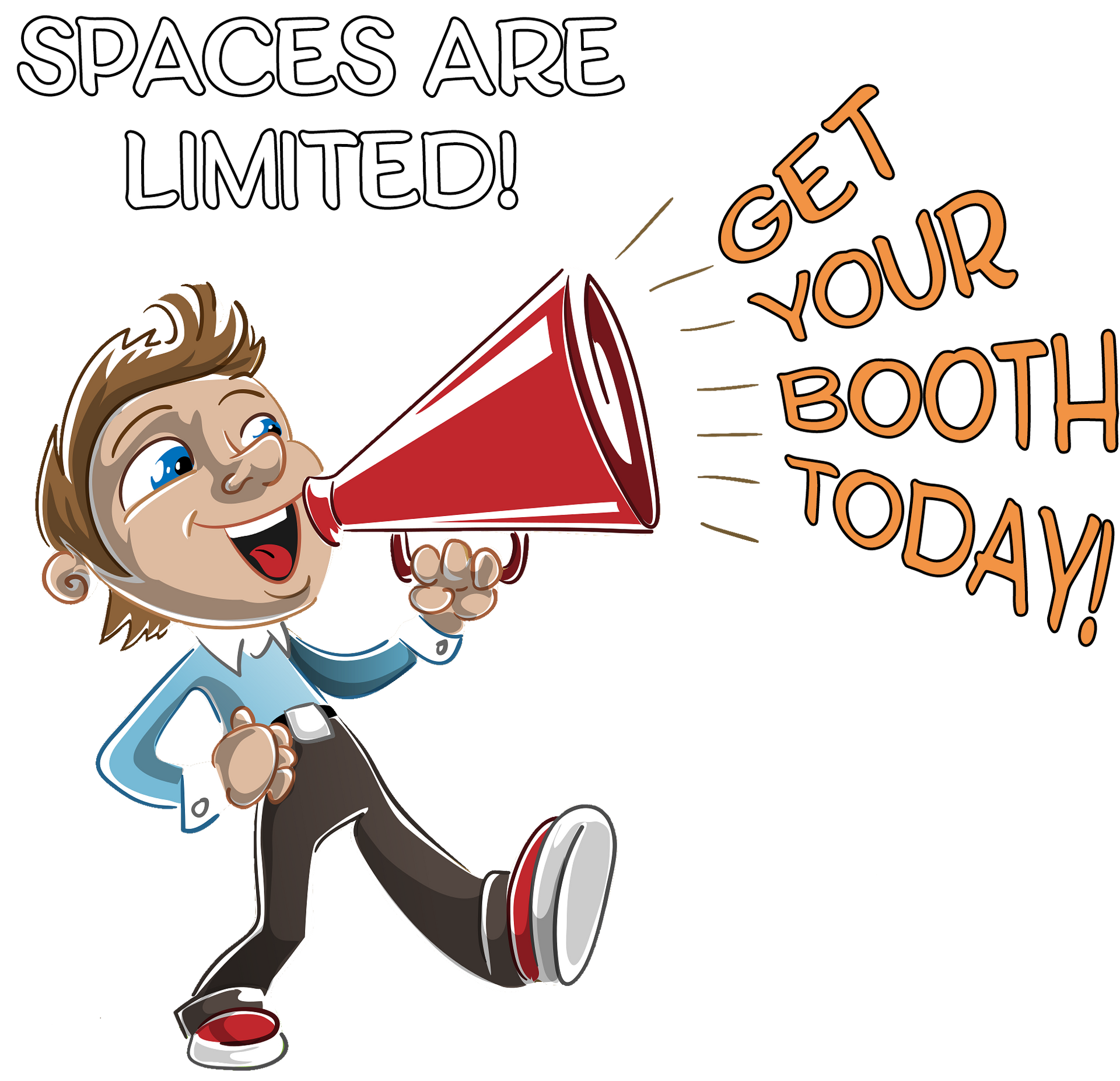 Cartoon character shouting into a megaphone,