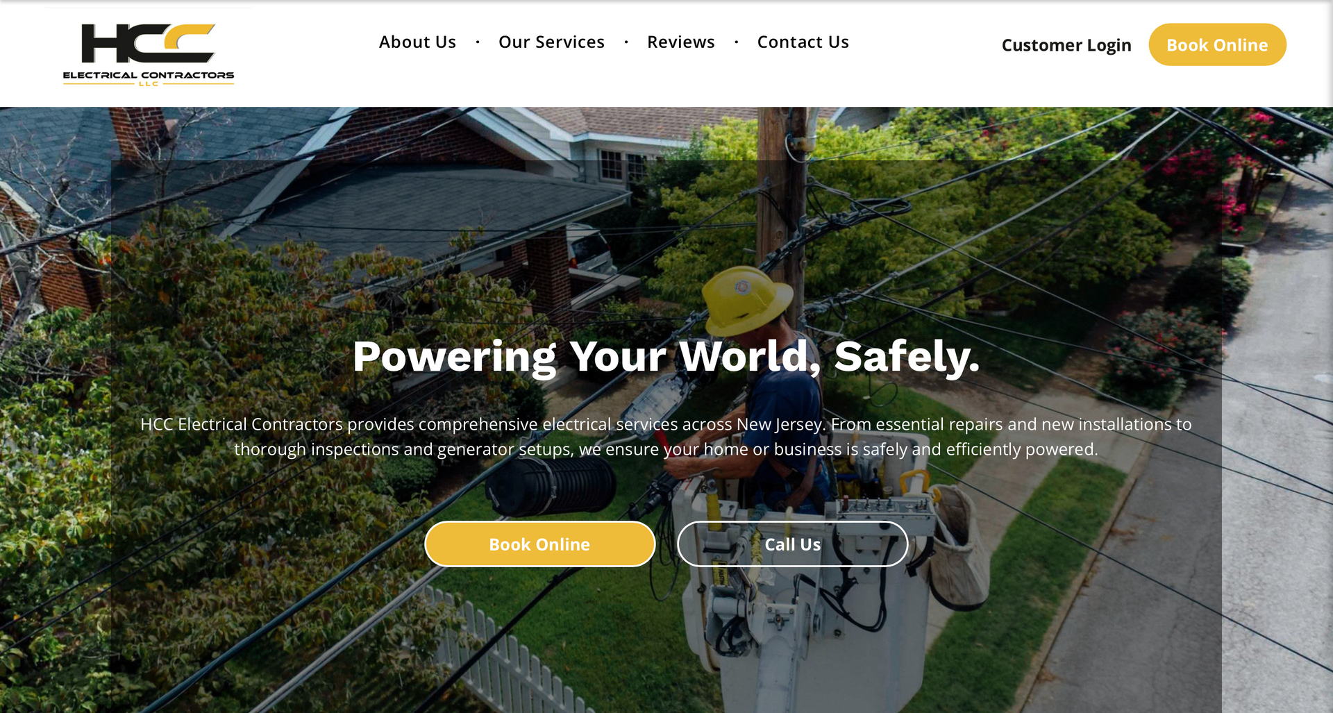 Screenshot of HCC Electrical Contractors, LLC website