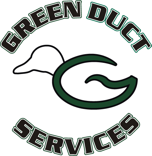 a logo for green duct services with a duck on it
