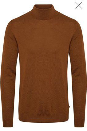 Brown turtleneck sweater.