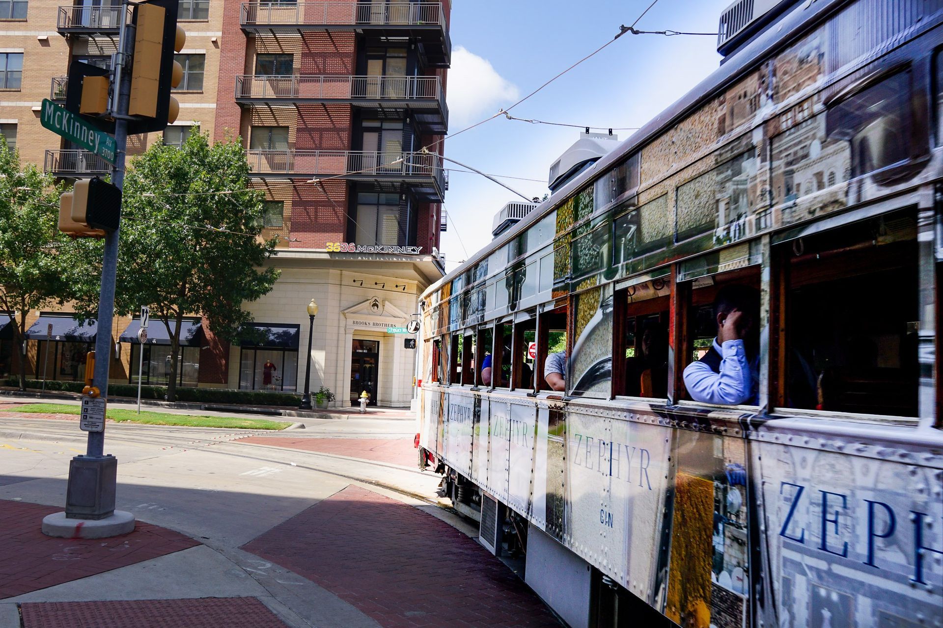 A trolley with the word zep on the side of it