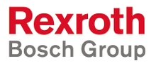 Le logo du groupe rexroth bosch est rouge et gris sur fond blanc.