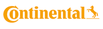 Le logo continental est orange et blanc sur fond blanc.