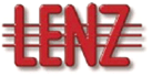 Le mot lenz est écrit en rouge sur fond blanc